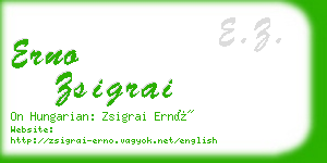 erno zsigrai business card